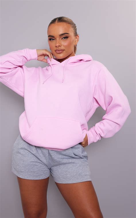 Baby Pink Oversized Fit Sweat Hoodie Tops Prettylittlething Ire