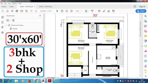 30x60 North Facing 3bhk2 Shops House Plan Youtube