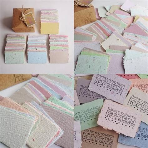 120 Handmade Business Cards Recycled Paper Cards Blank Etsy Handmade