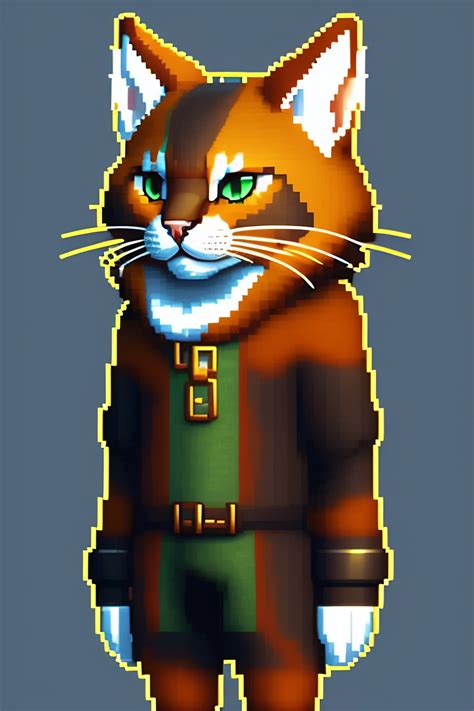 Lexica Anthro Furry Humanoid Cat Pixel Art