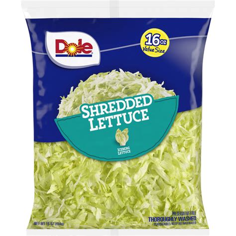 Dole Lettuce Shredded Iceberg 16 Ounce Value Size 16 Oz Bag