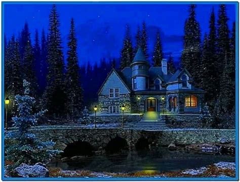 663x503px 3d Christmas Cottage Animated Wallpaper