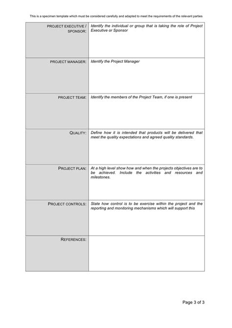 Free Project Initiation Template Printable Templates