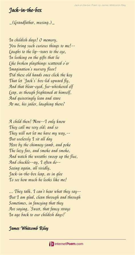 Jack In The Box Poem By James Whitcomb Riley