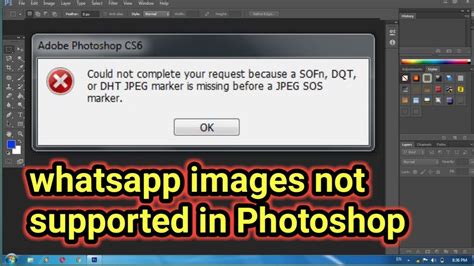 Images Not Open In Adobe Photoshop Error Sofn Dqt Dht Jpeg Maker Is
