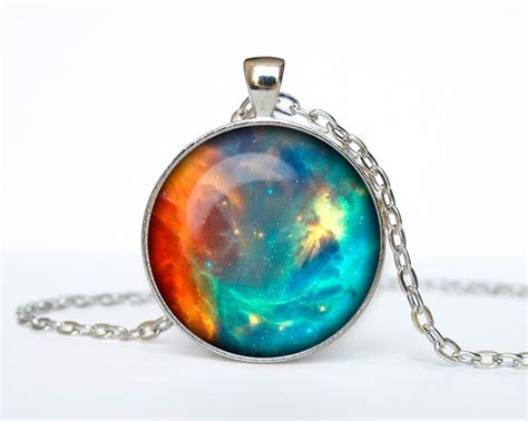 NEBULA Pendant Galaxy Necklace Turquoise By RainforestNecklaces 14 50