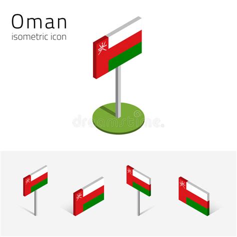 Oman Flag Vector Set Of 3d Isometric Flat Icons Stock Vector