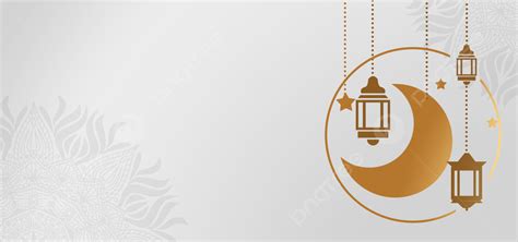 Light Golden Moon Lantern Eid Mubarak Ramadan Background Wallpaper