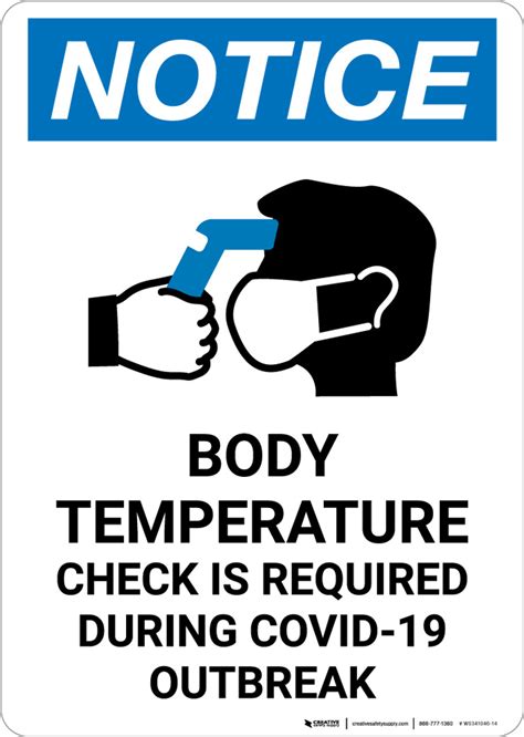 Notice Body Temperature Check Required During Covid 19 Outbreak With