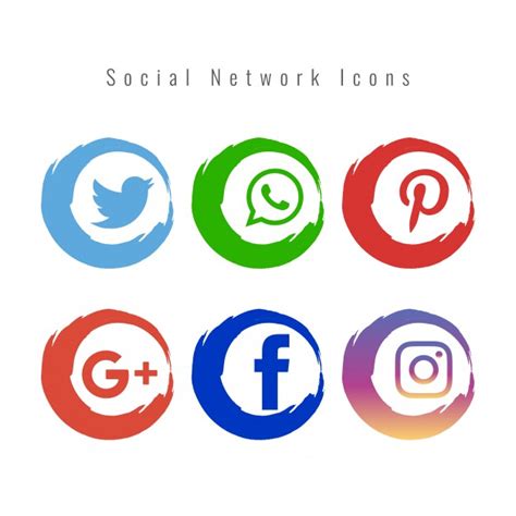 Free Set Of Colored Social Media Icons Vector 345346 Free Download