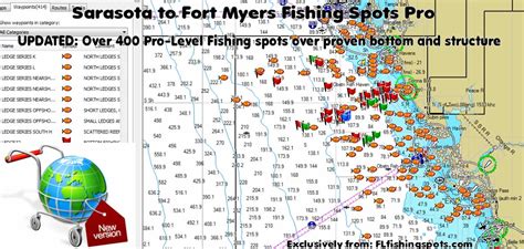 Sarasota To Fort Myers Fishing Map And Gps Fishing Spots