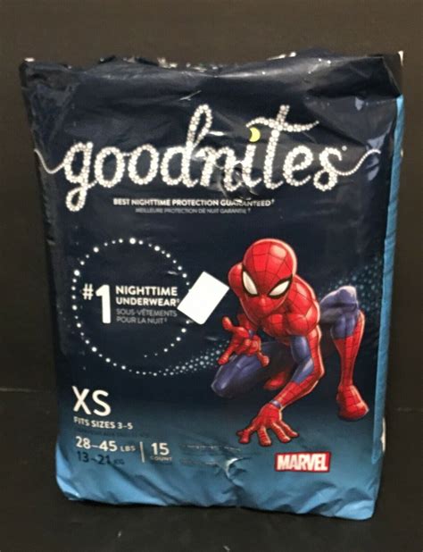 Goodnites Boys Bedwetting Underwear Xs 15 Ct New 28 45 Lbs Spiderman