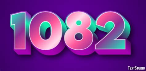 1082 Text Effect And Logo Design Number Textstudio