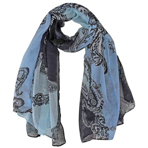 Blue Multicolor Oversize Paisley Scarf Paisley Scarves Scarf Print