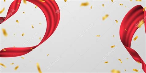 Premium Vector Grand Opening Card With Red Ribbon Background Glitter