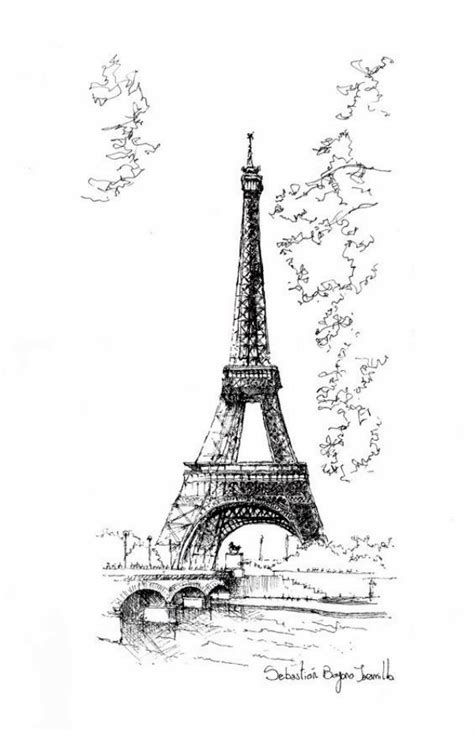 Eiffel Tower Paris Sketch At Explore Collection Of