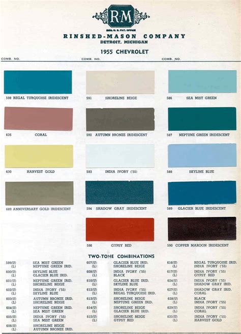 Original 1955 Chevy Paint Colors