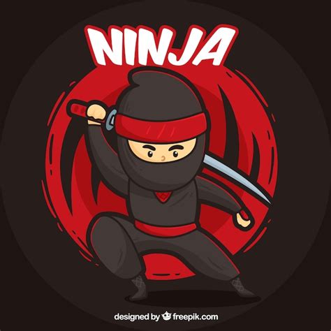 Premium Vector Hand Drawn Ninja Warrior Background