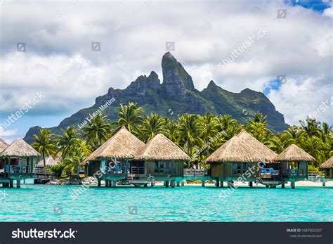 Overwater Bungalows French Polynesia Bora Bora Stock Photo 1687002337