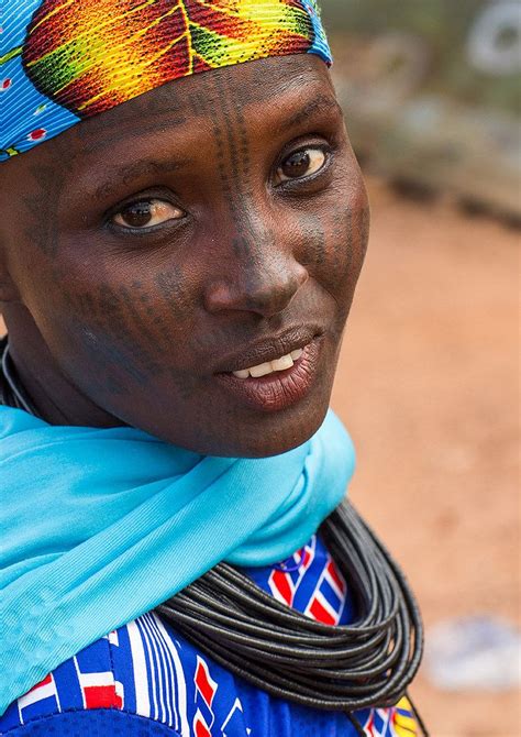 Benin West Africa Copargo A Beautiful Tattooed Fulani Peul Tribe