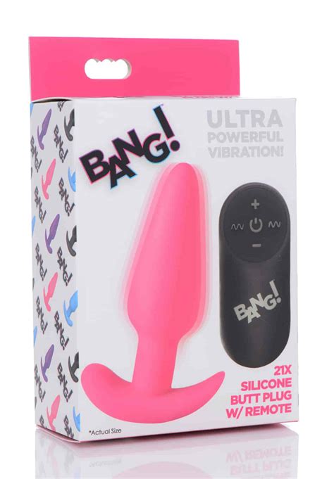 Remote Control 21x Vibrating Silicone Butt Plug Pink The Bdsm Toy Shop