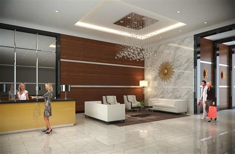 Residential Lobby On Behance Residential Lobby Lobby Interior Design