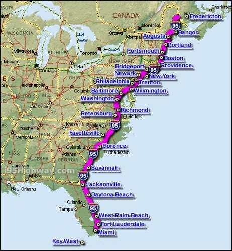 Map Of East Coast I 95 Raton Florida Map