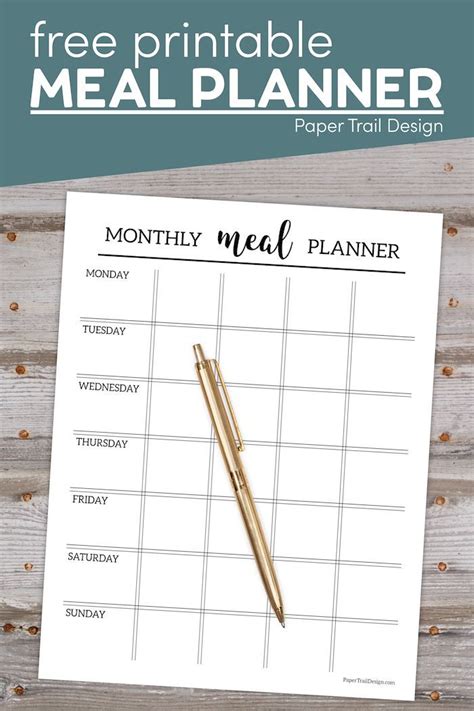 Use The Monthly Meal Planner Template To Plan Meals And Make It Easier