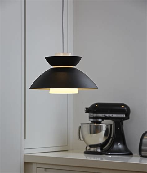 Metal Scandi-Style Pendant with Opal Interior Shade