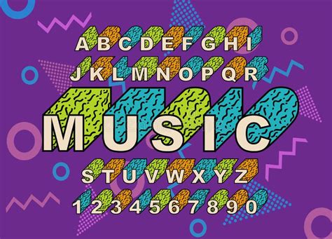 90 S Retro Alphabet Font Stock Vector Illustration Of Back 122691558