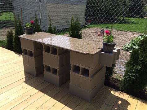 Outdoor Bar Built From Cinder Block And Re Purposed