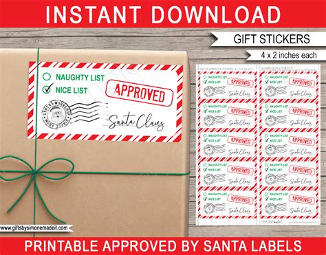 Santa Christmas Labels To Print Uk