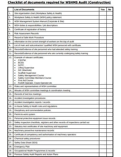 Toilets / washroom / locker room. 10+ Health and Safety Audit Checklist Templates in DOC ...
