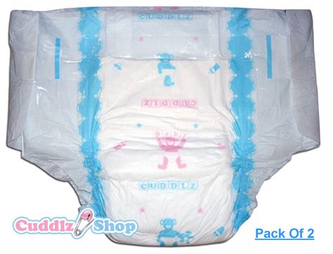 2 Cuddlz Medium All Over Printed Adult Nappies Abdl Diapers Disposable Nappy Ebay