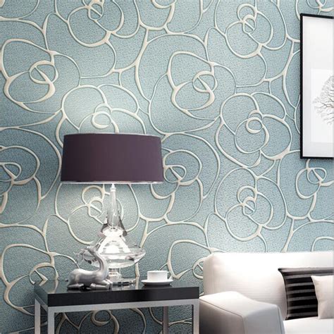 European Style Embossed Wallpapers Living Room