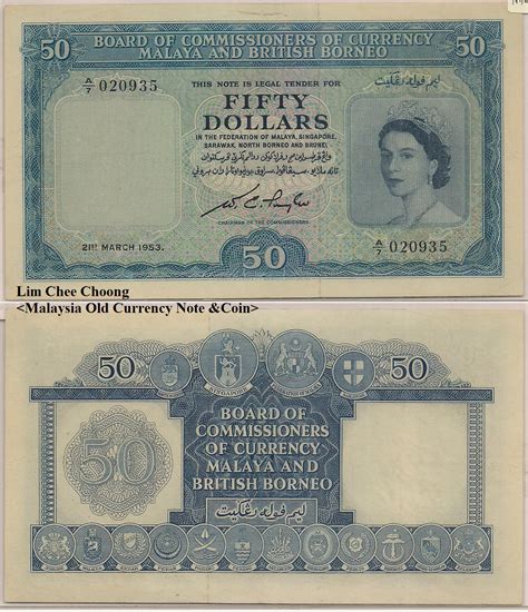 However, note that all business in malaysia is conducted in malaysian. Malaysia Banknote & Coin: 1953 Malaya QEII 50 Dollar Note GEF