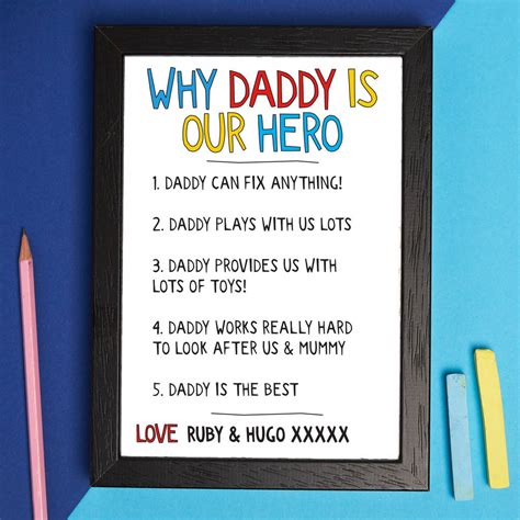 Personalised Why Dad Daddy Is My Hero Print By Coconutgrass