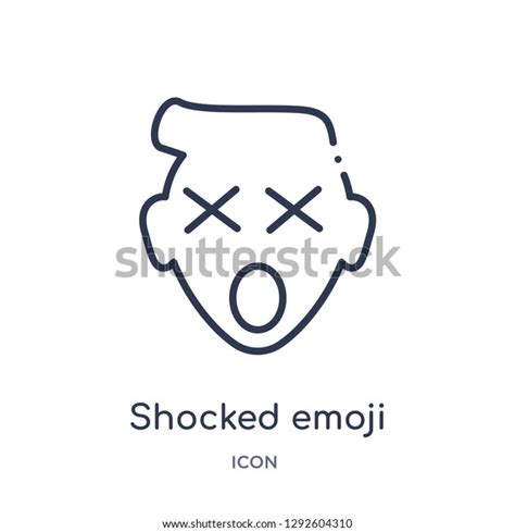 Linear Shocked Emoji Icon Emoji Outline Stock Vector Royalty Free