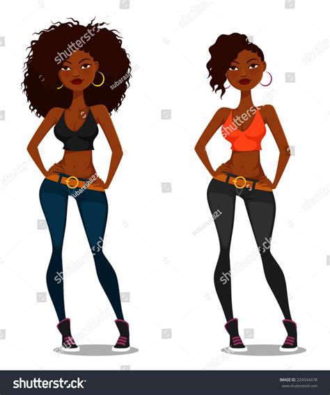 Sexy African American Girl Natural Hair Stock Vector Royalty Free 224544478 Shutterstock
