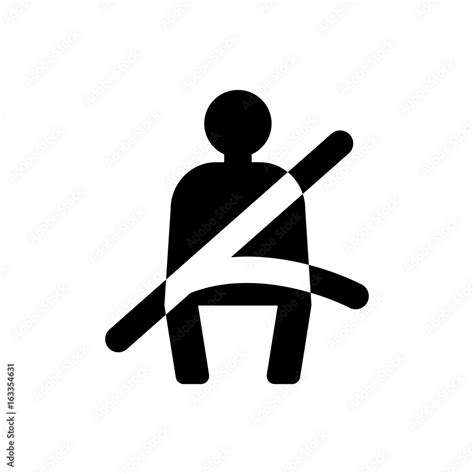 The Seat Belt Icon Safety Belt Symbol Flat Design Stock Vector Illustration Stock Vector