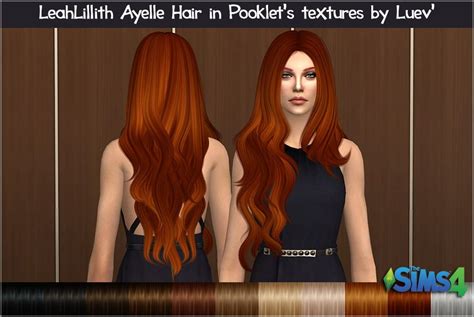 Mertiuza Leahlillith`s Ayelle Hair Retextured Sims 4 Hairs Womens