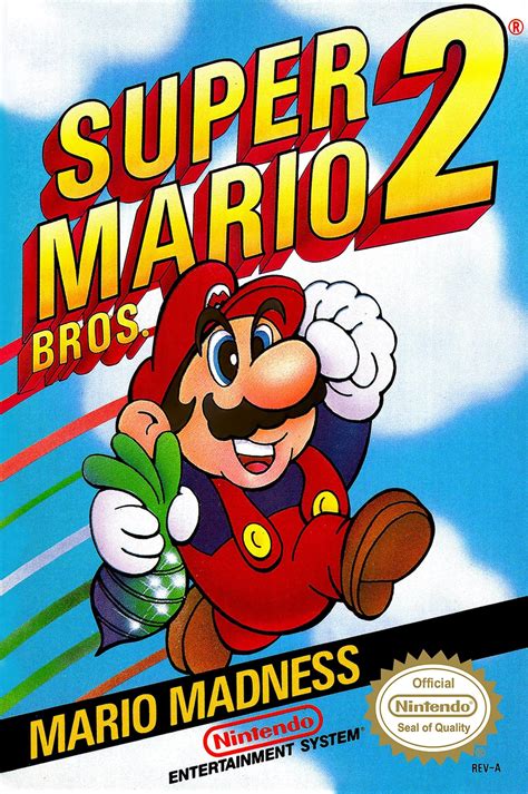 Super Mario Bros 2 Nes Game Box Cover Art Poster Etsy