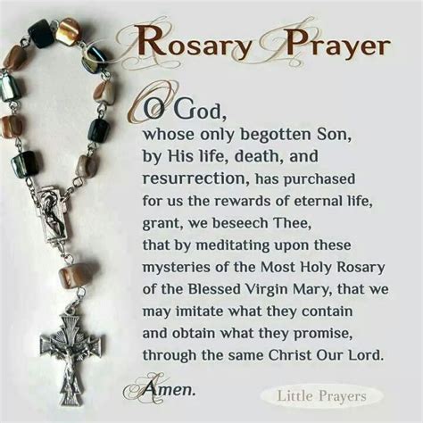 Last Prayer Said At The End Of The Holy Rosary After The Hail Holy