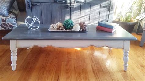 Clean white paint transformed this rusty old table. Coffee Table in Queenstown Gray Topped with Seagull Gray ...