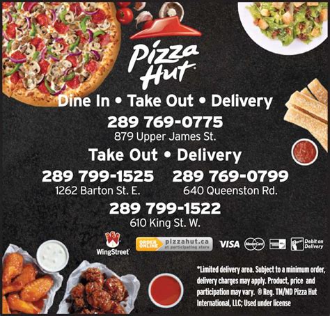 Choose from our delicious menu, all delivered hot & fresh to your door, or takeaway. Pizza Hut - Menu, Hours & Prices - 879 Upper James St ...