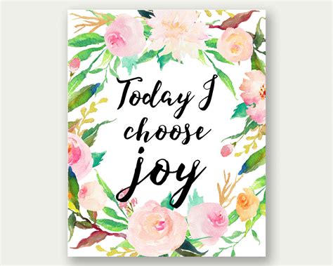 Today I Choose Joy Wall Art Joy Printable Choose Joy Print
