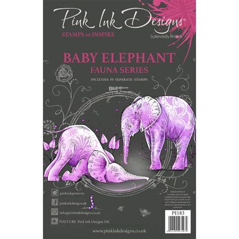 Pink Ink Designs Baby Elephant A5 Clear Stamp Set