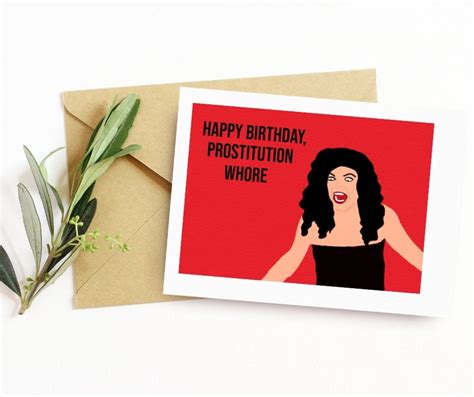 Happy Birthday Prostitution Whore Birthday Card Real Etsy
