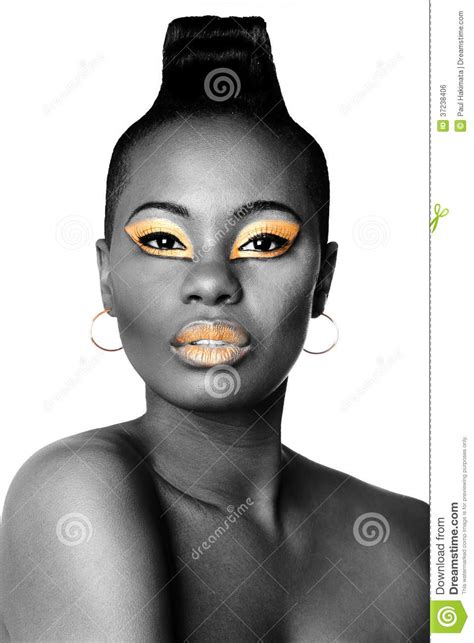 Black And Gold Beauty Face Stock Photo Image Of Tribal 37238406
