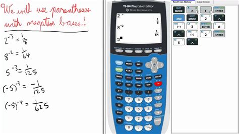 Negative Exponents Ti 84 Calculator Exponent Series Youtube